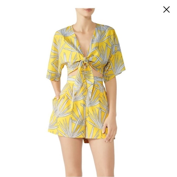 Hutch Yellow Leaf Crop Top - Picture 1 of 7
